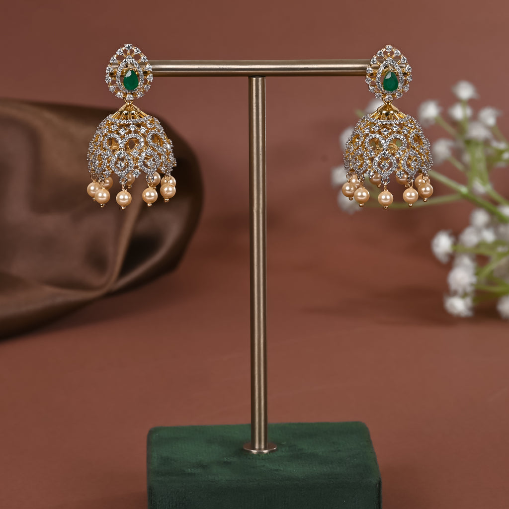 Silver CZ Jhumka