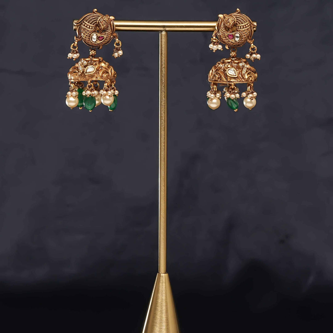Temple Jhumka Earrings