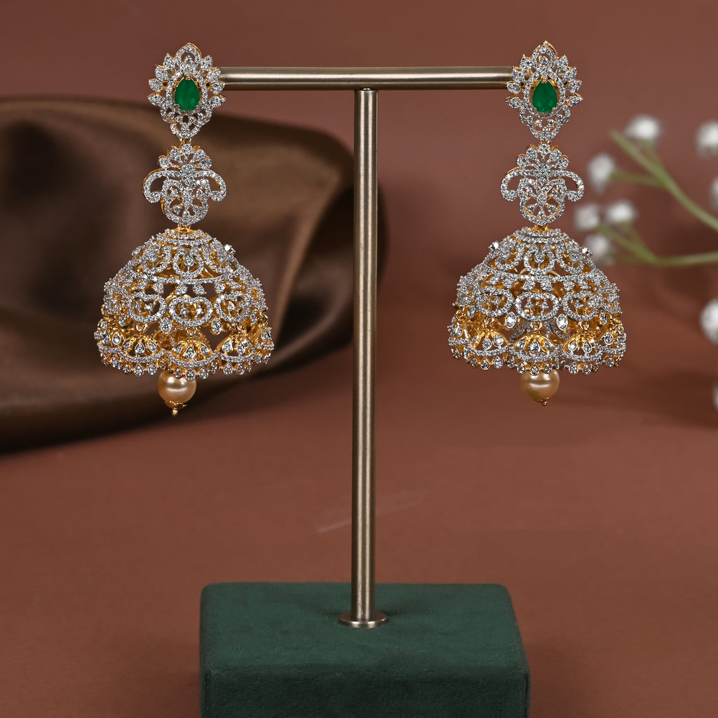 Silver CZ Jhumka