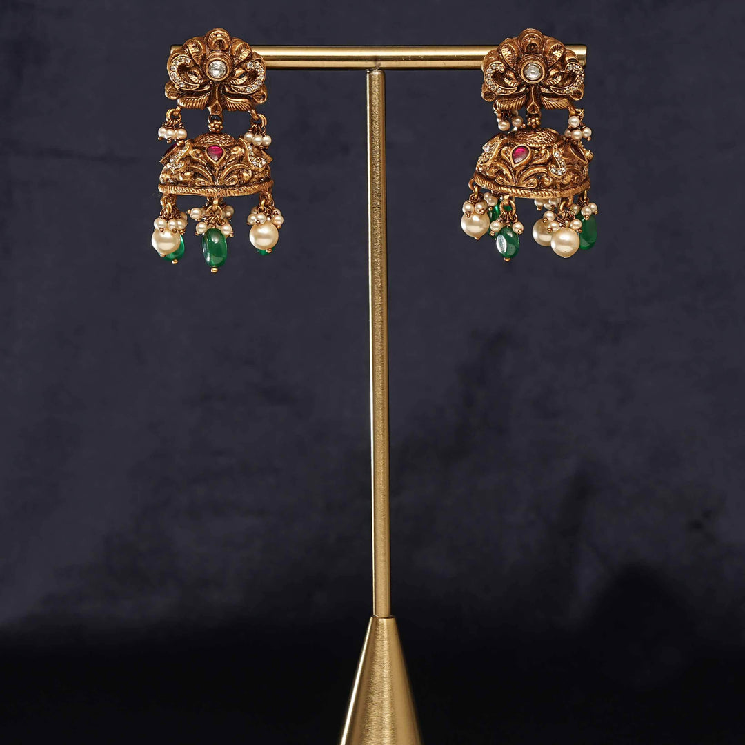 Temple Jhumka Earrings