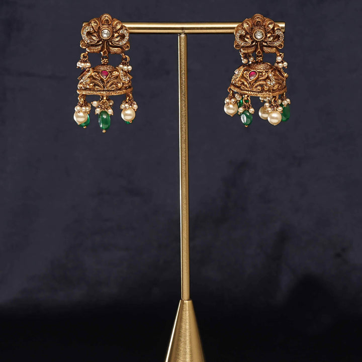 Temple Jhumka Earrings