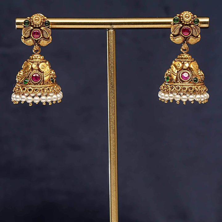 Temple Jhumka Earrings