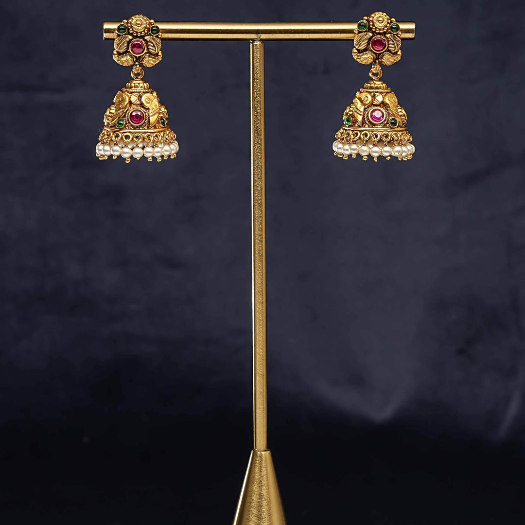Temple Jhumka Earrings