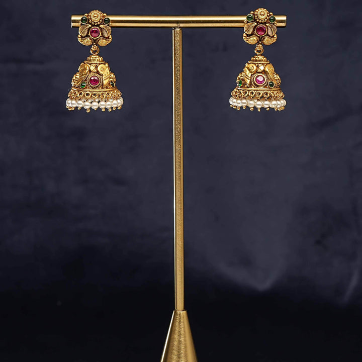 Temple Jhumka Earrings