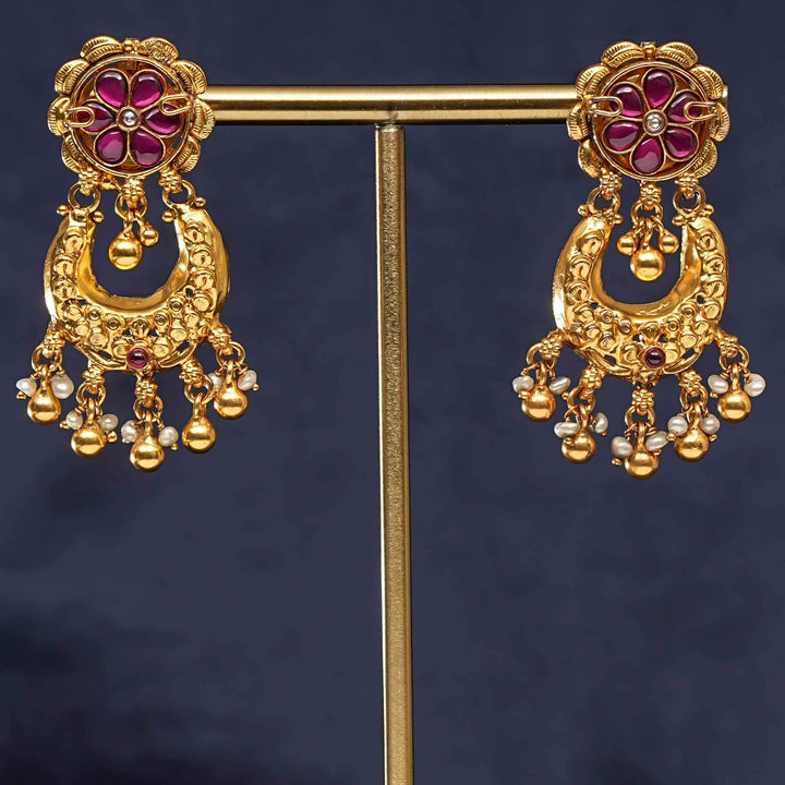 Temple Chandbali Earrings