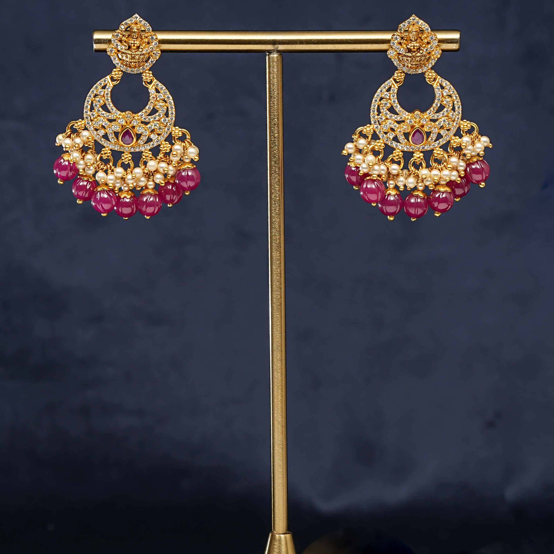 Temple Chandbali Earrings