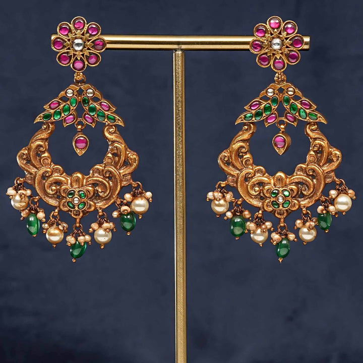 Temple Chandbali Earrings