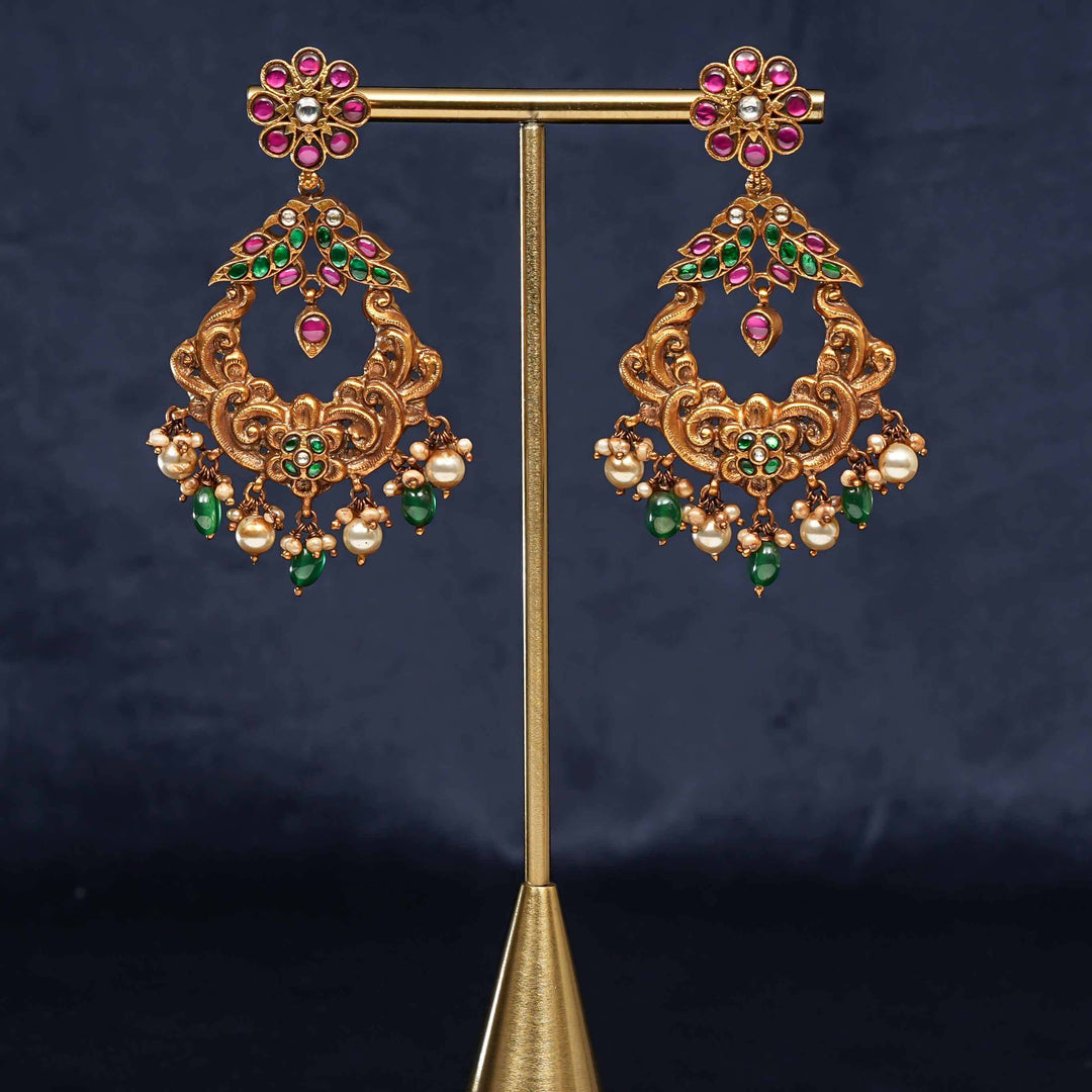 Temple Chandbali Earrings