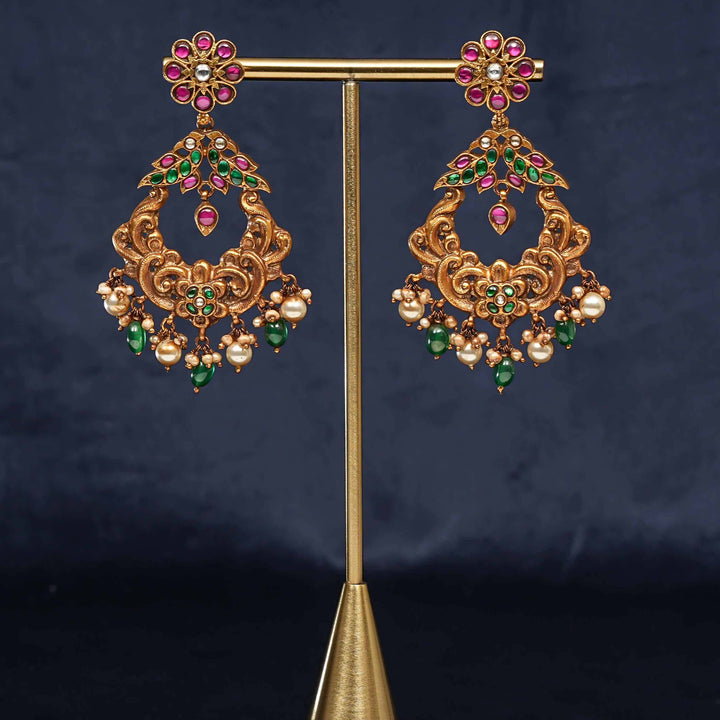 Temple Chandbali Earrings