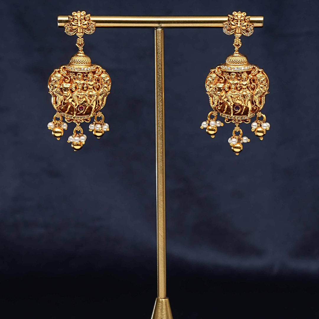 Silver Temple Earrings