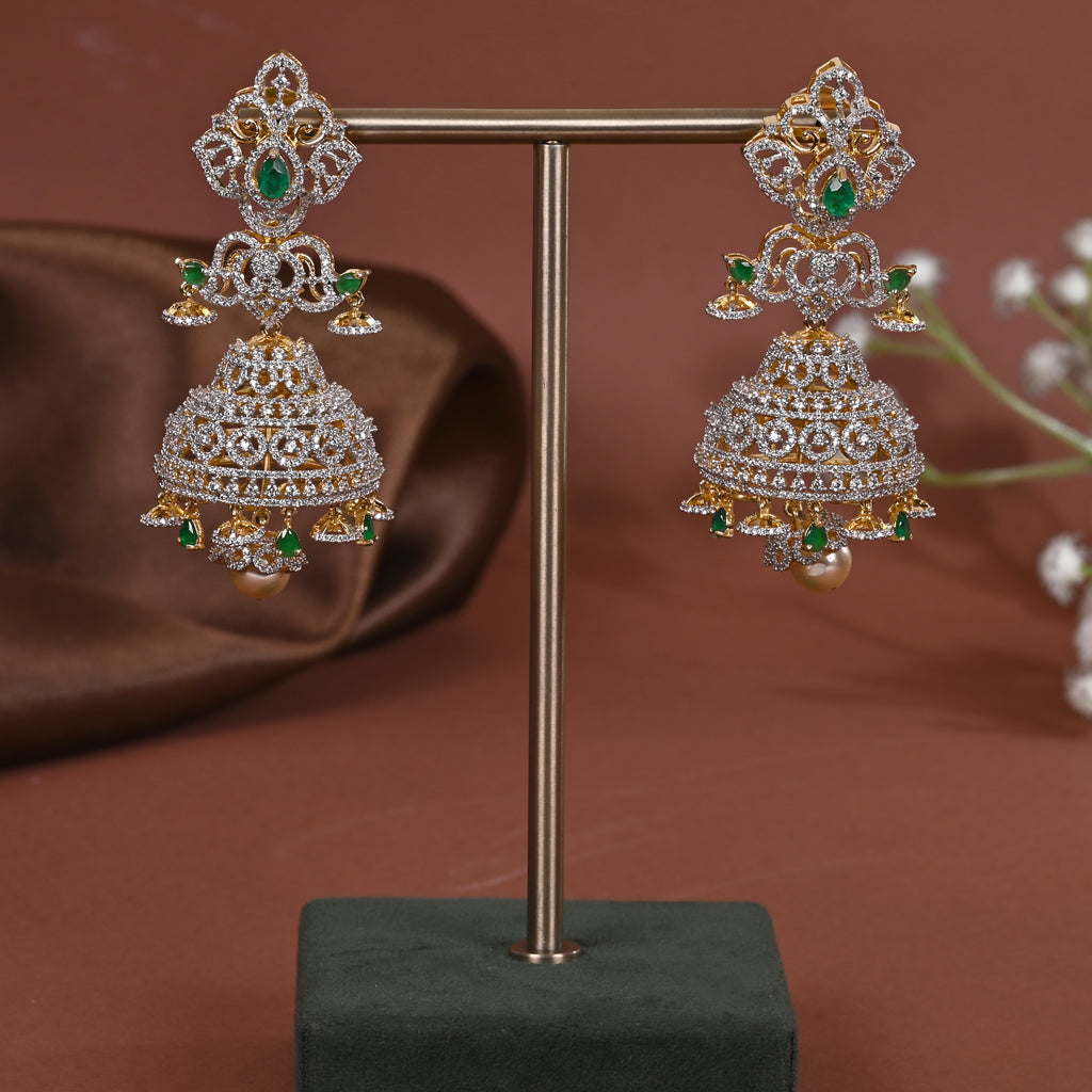 Silver CZ Jhumka