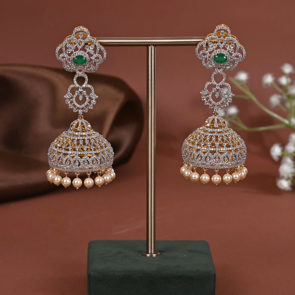 Silver CZ Jhumka