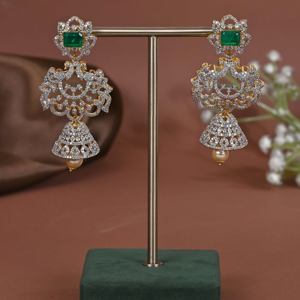 Silver CZ Jhumka