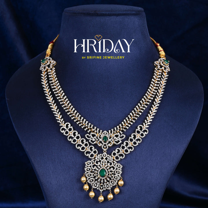 CZ Silver Emerald Necklace