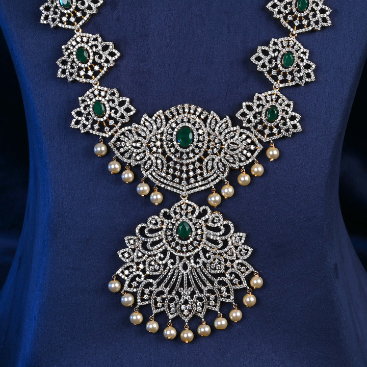 CZ Silver Emerald Necklace