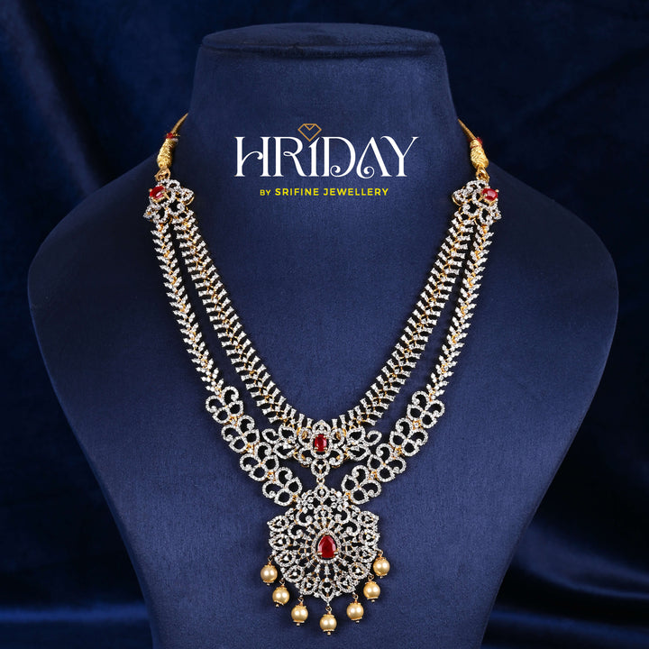 CZ Silver Ruby Necklace