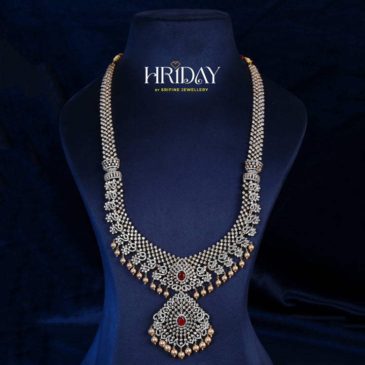 CZ Silver Ruby Necklace