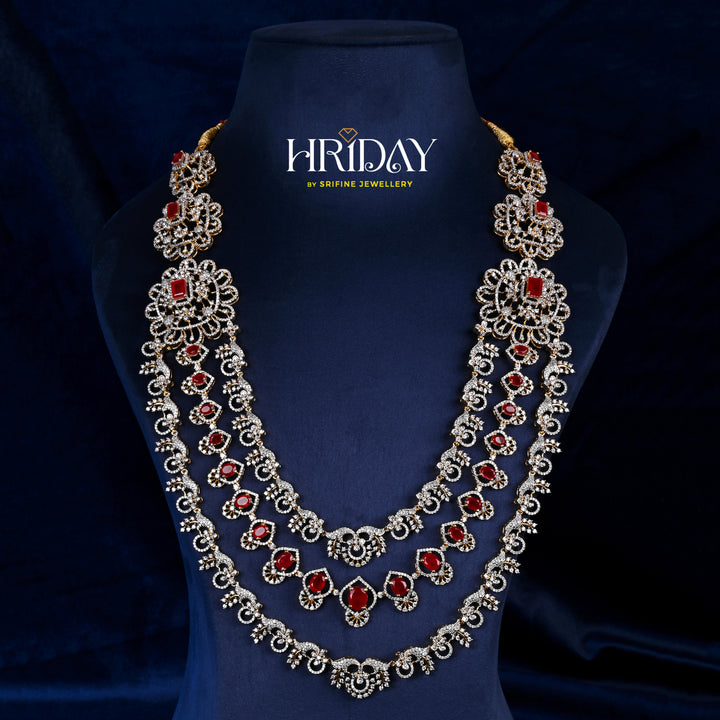 CZ Silver Ruby Necklace