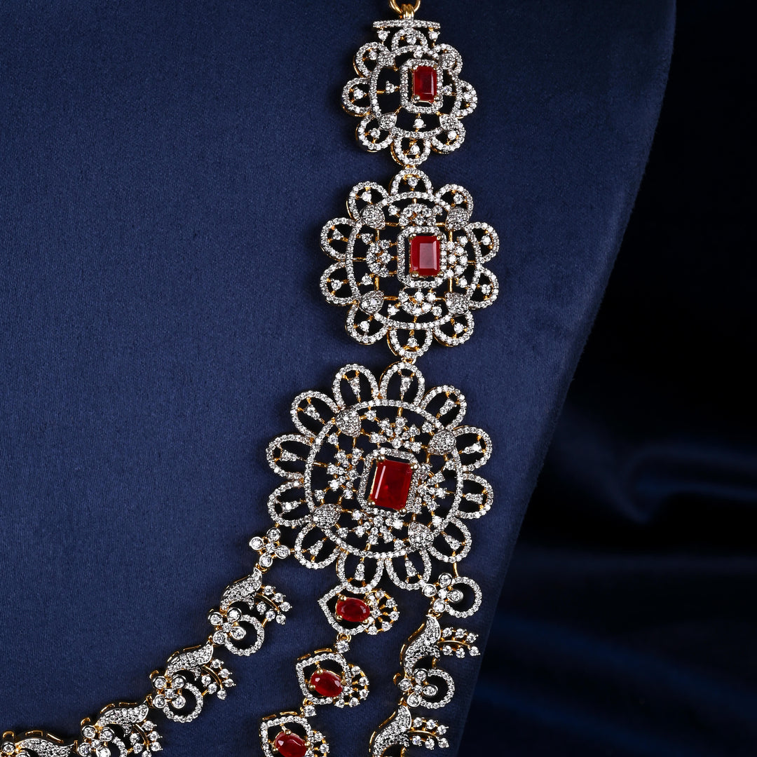 CZ Silver Ruby Necklace