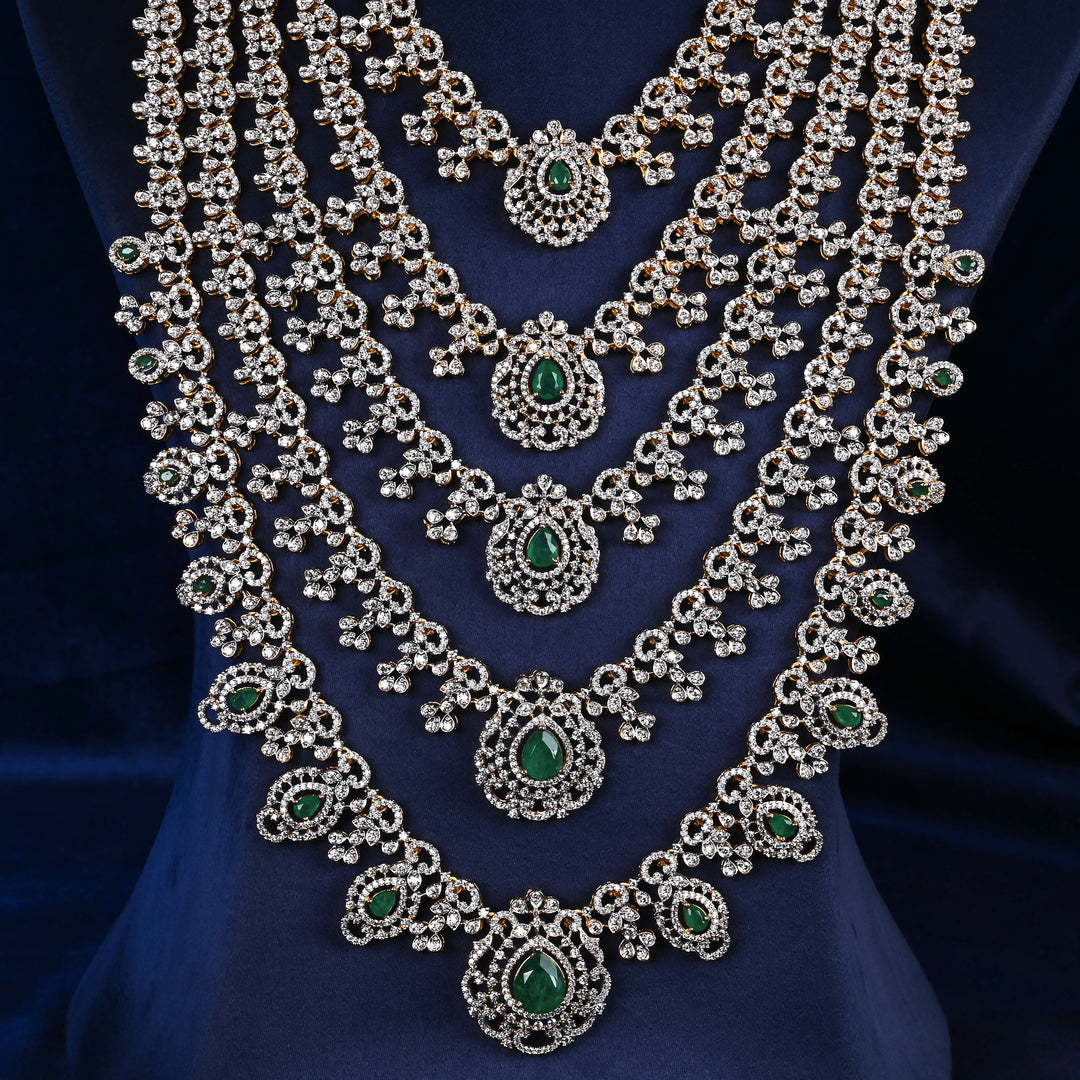 CZ Silver Emerald Necklace