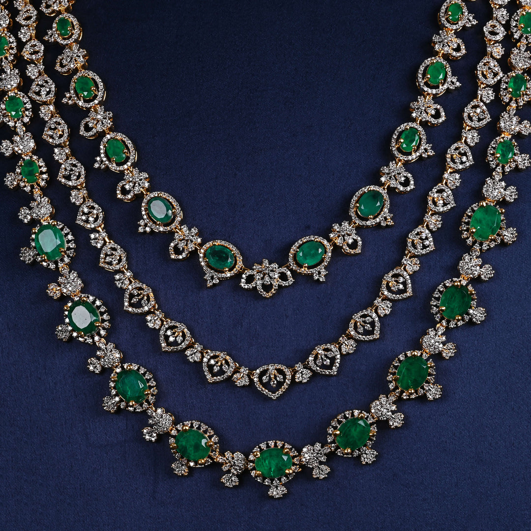 CZ Silver Emerald Necklace