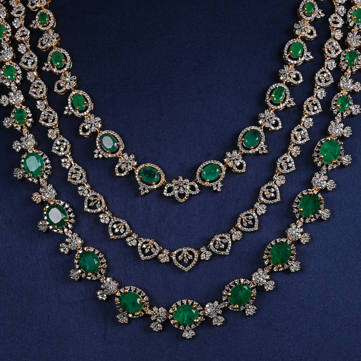 CZ Silver Emerald Necklace