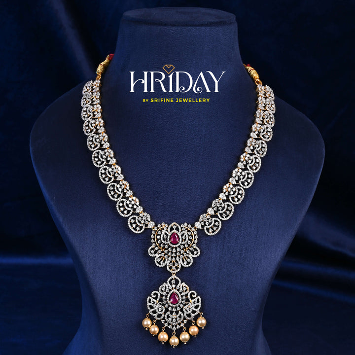 CZ Silver Ruby Necklace