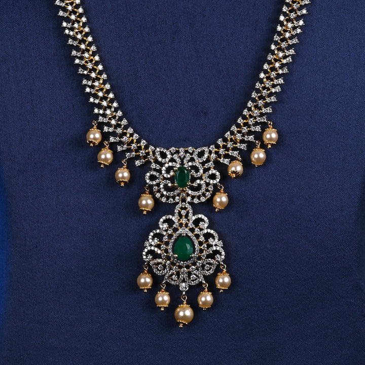 CZ Silver Emerald Necklace