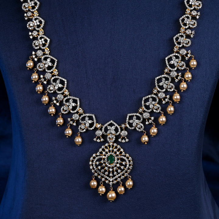 CZ Silver Emerald Necklace