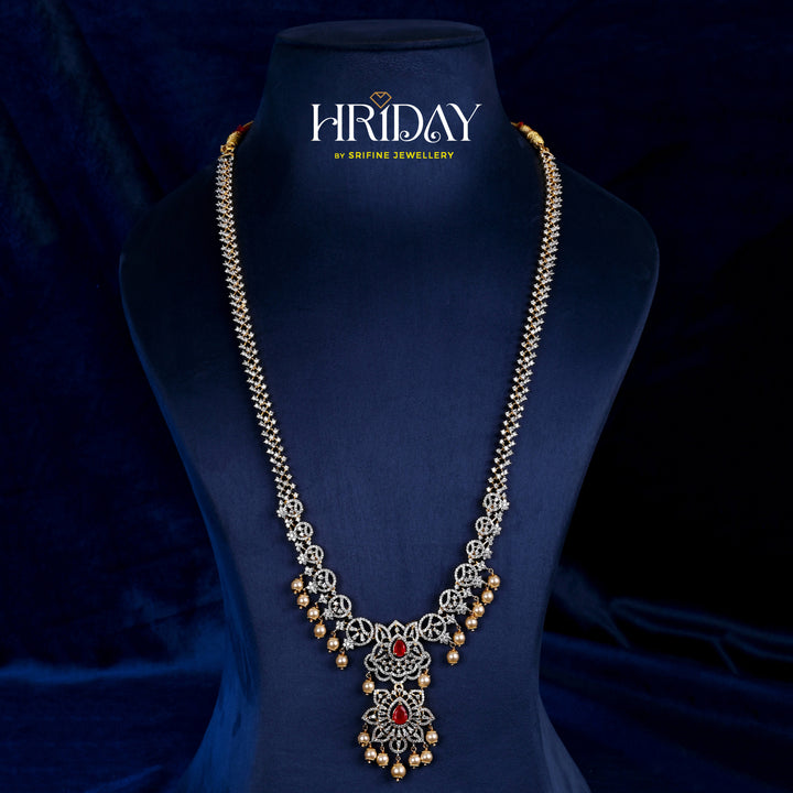 CZ Silver Ruby Necklace