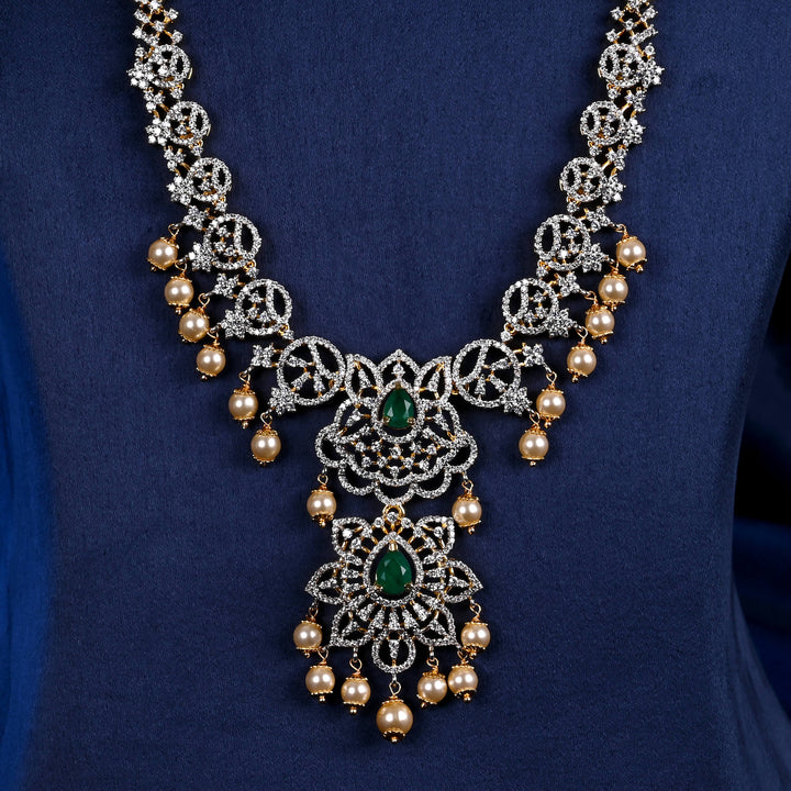 CZ Silver Emerald Necklace