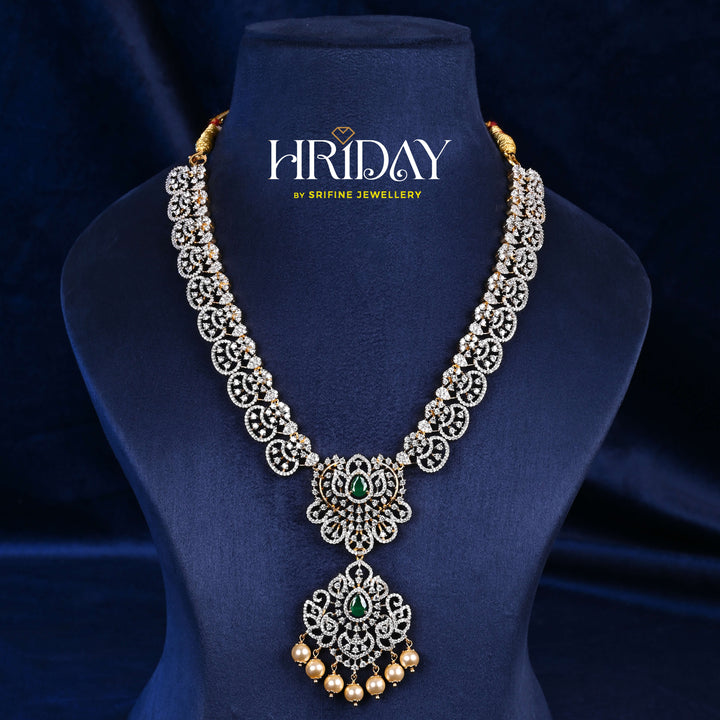 CZ Silver Emerald Necklace