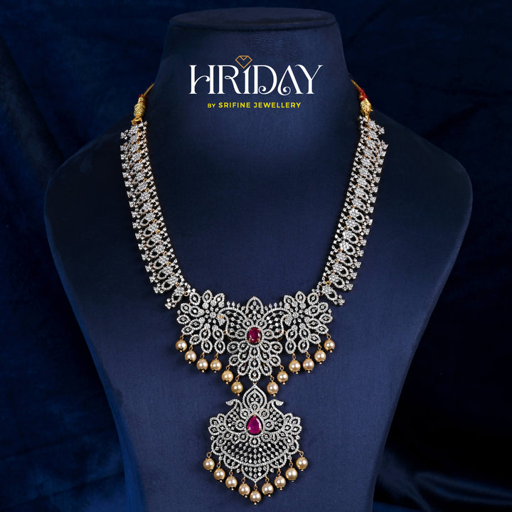 CZ Silver Ruby Necklace