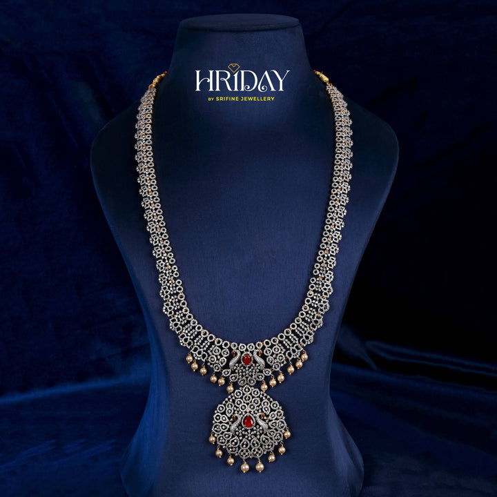 CZ Silver Ruby Necklace