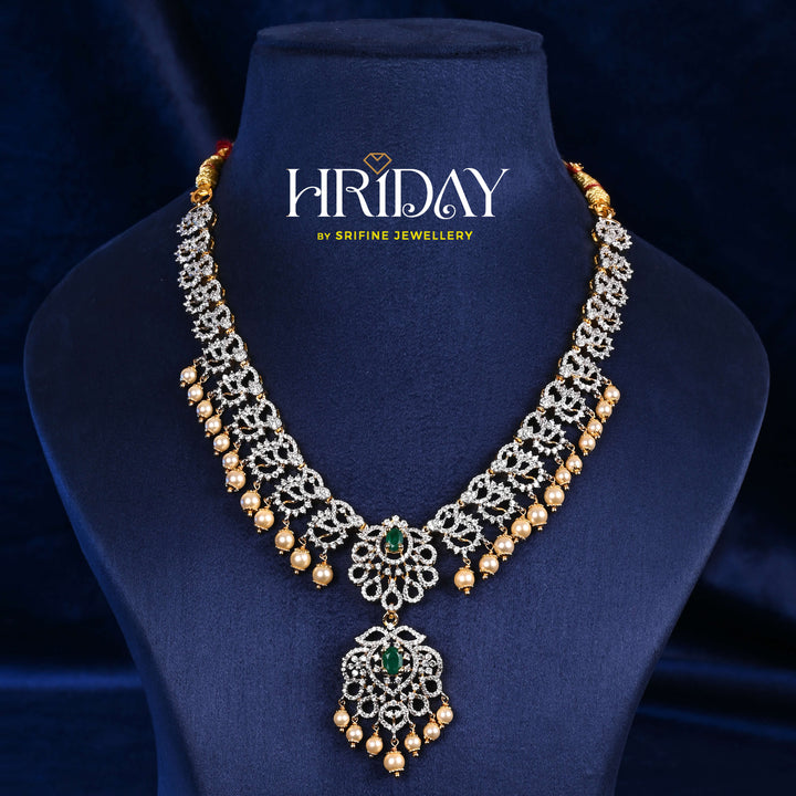 CZ Silver Emerald Necklace