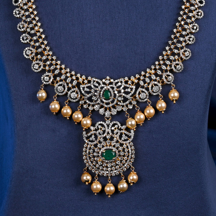 CZ Silver Emerald Necklace