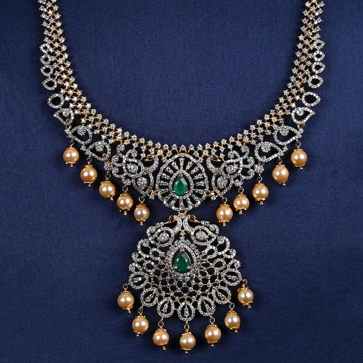 CZ Silver Emerald Necklace