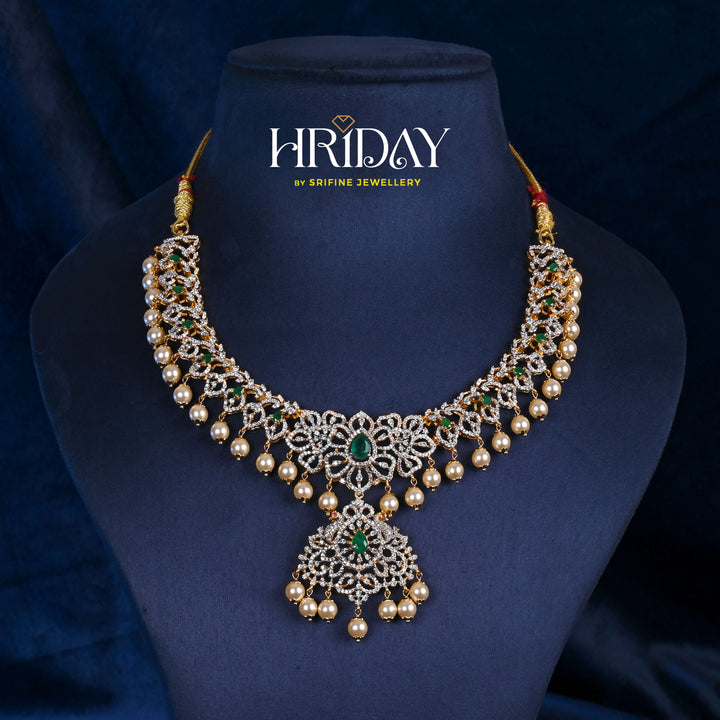 CZ Silver Emerald Necklace