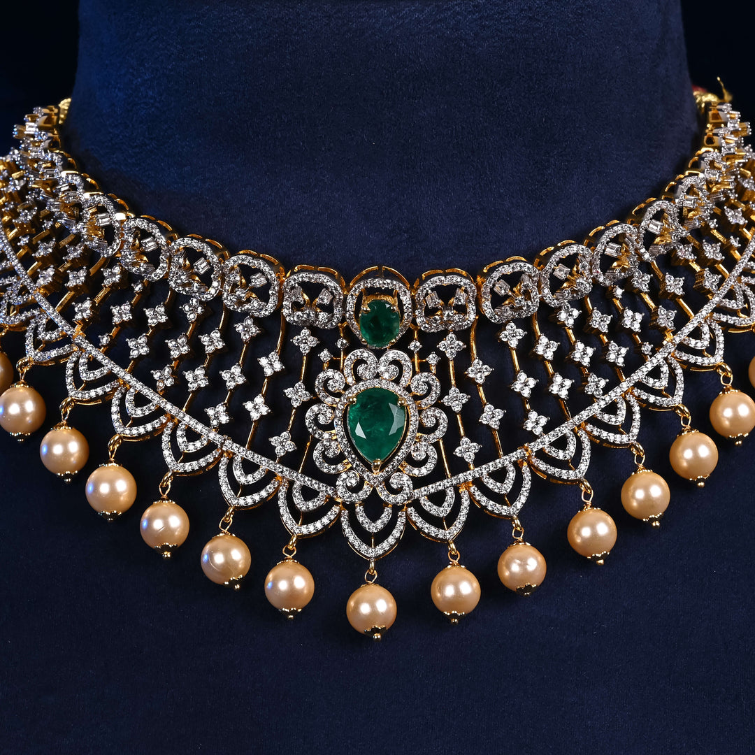 CZ Silver Emerald Choker