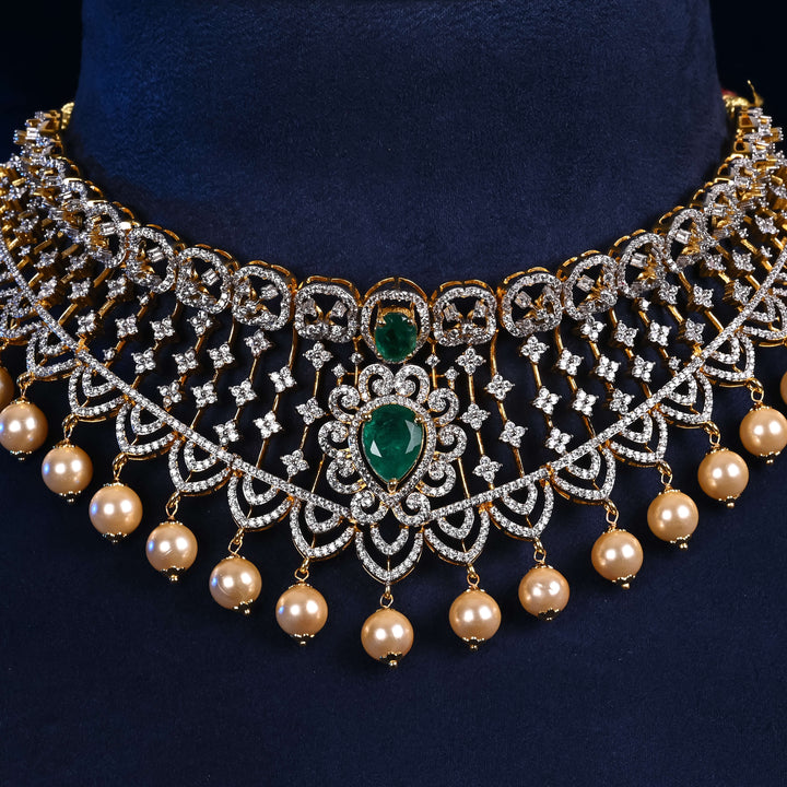 CZ Silver Emerald Choker