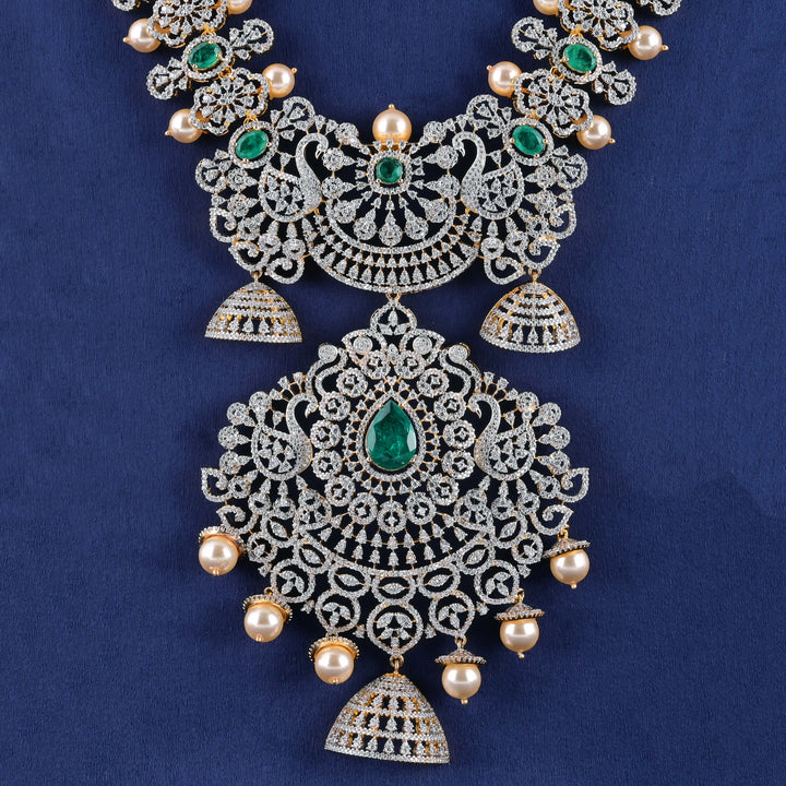 CZ Silver Emerald Necklace