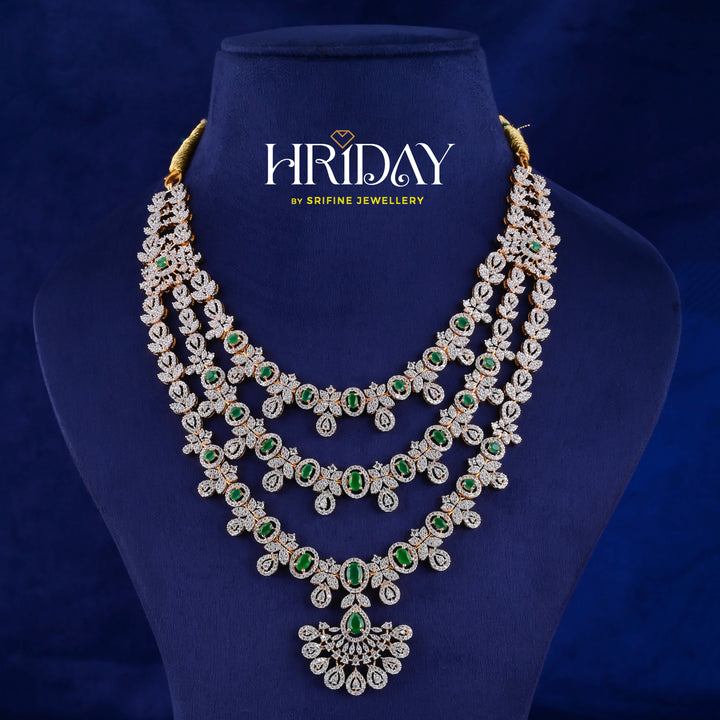 CZ Silver Emerald Necklace