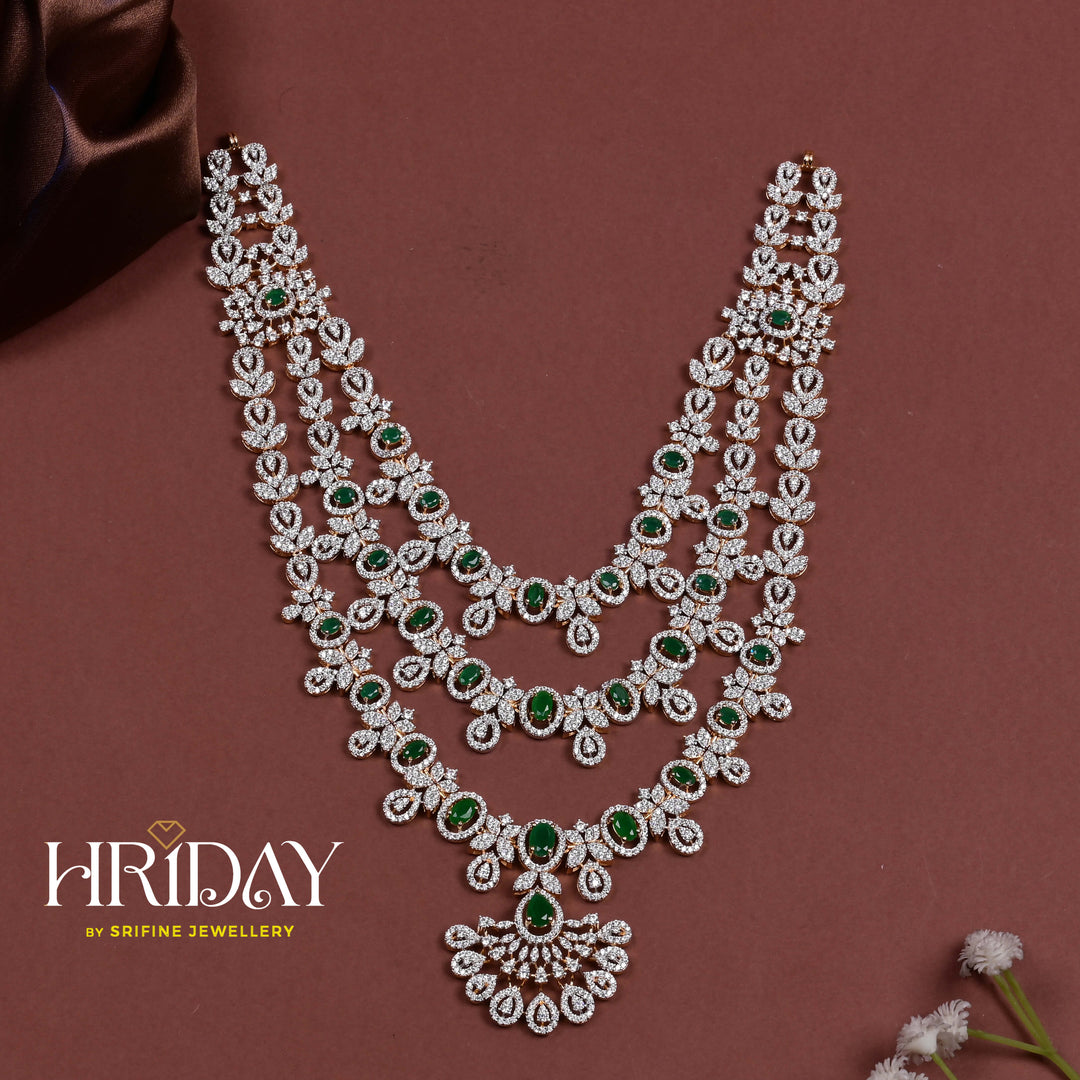 CZ Silver Emerald Necklace