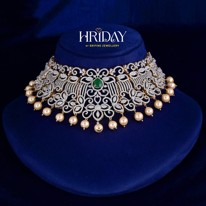 CZ Silver Emerald Choker