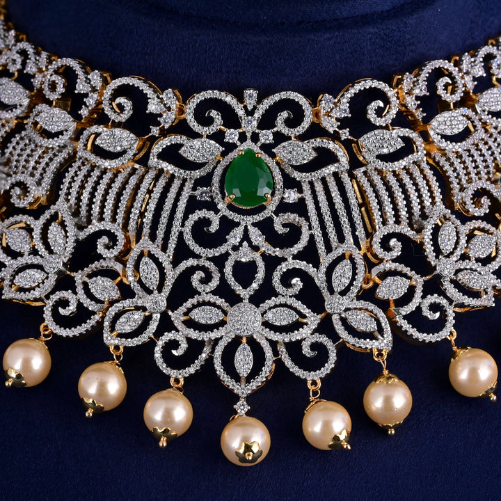 CZ Silver Emerald Choker