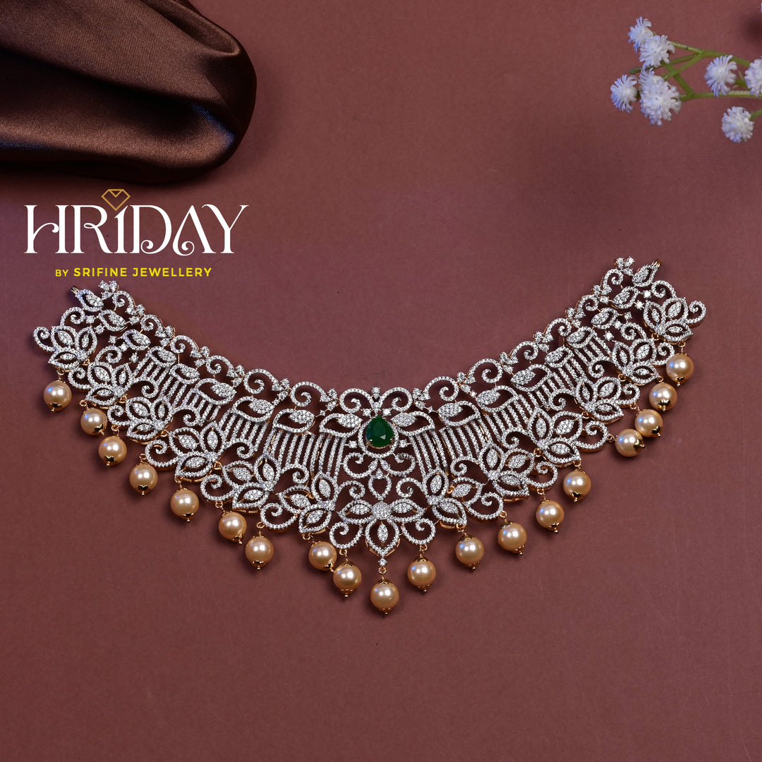 CZ Silver Emerald Choker