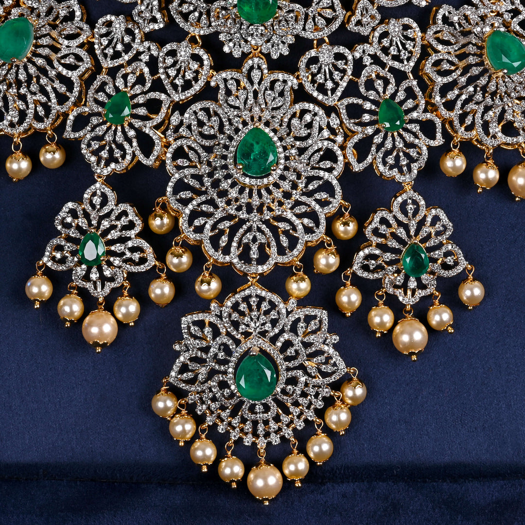 CZ Silver Emerald Choker