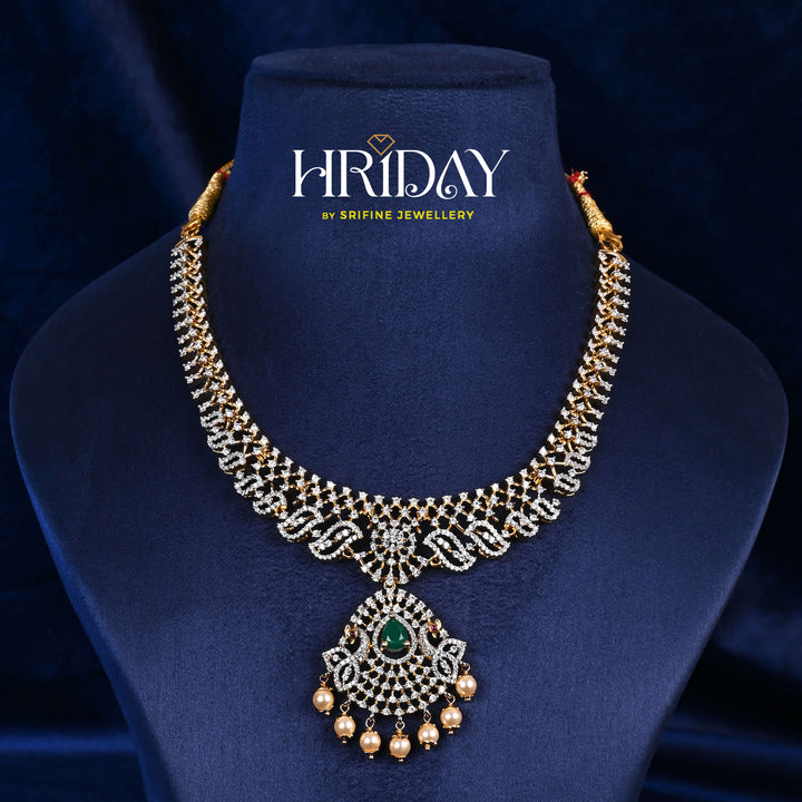 CZ Silver Emerald Necklace