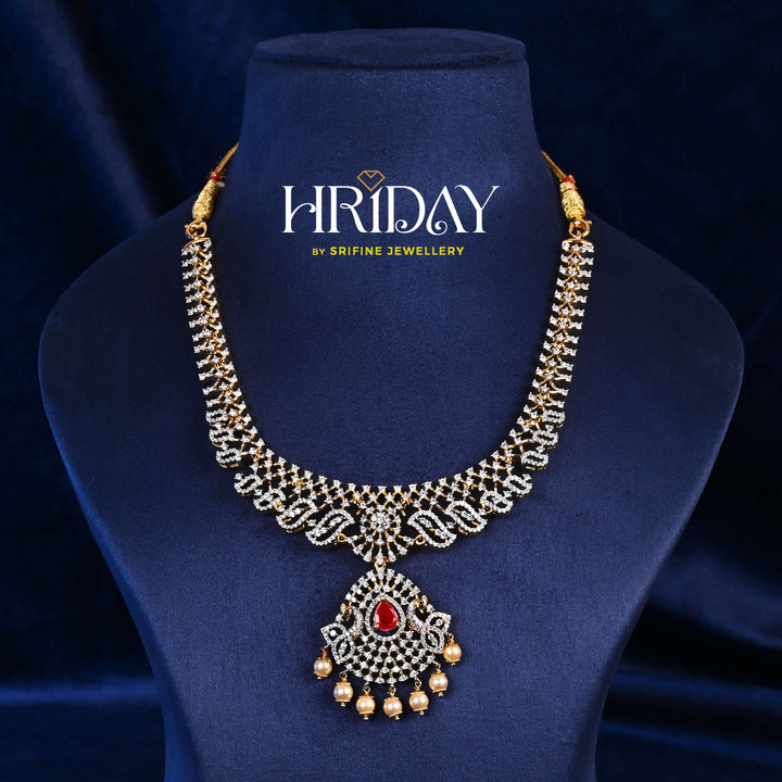 CZ Silver Ruby Necklace