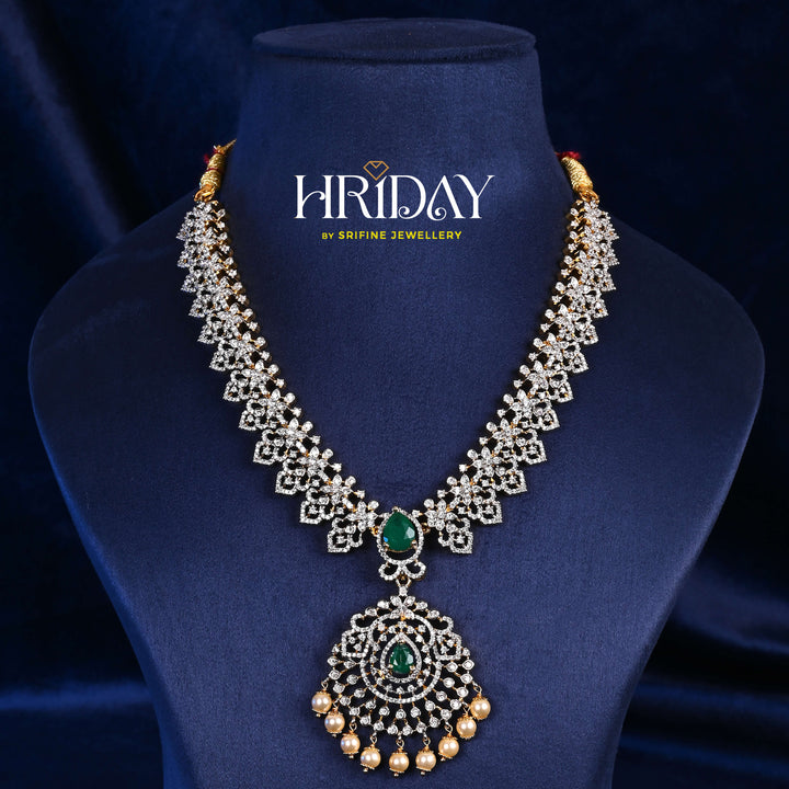 CZ Silver Emerald Necklace